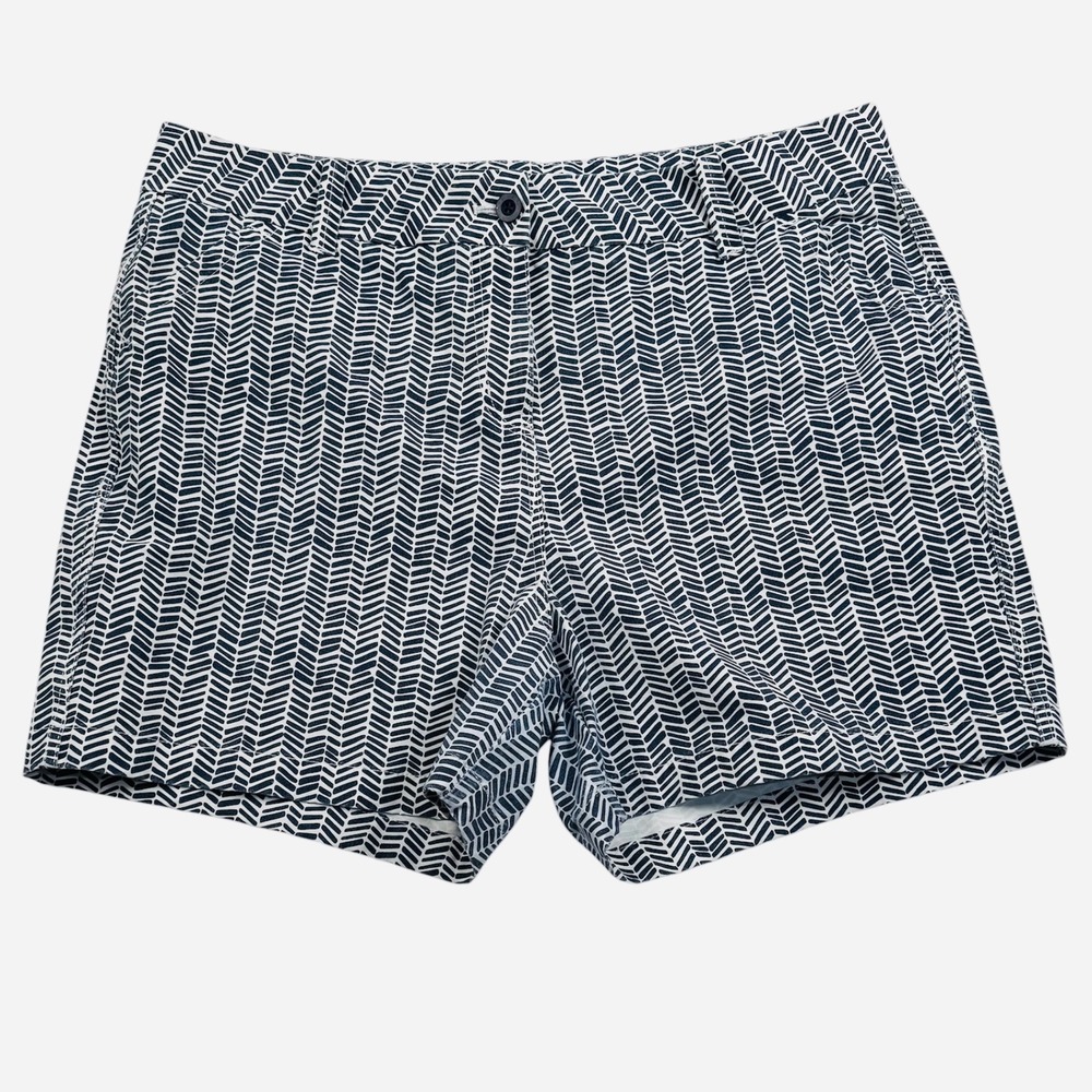 Vineyard Vines Performance Shorts Womens 16 Blue White Summer Preppy Herringbone